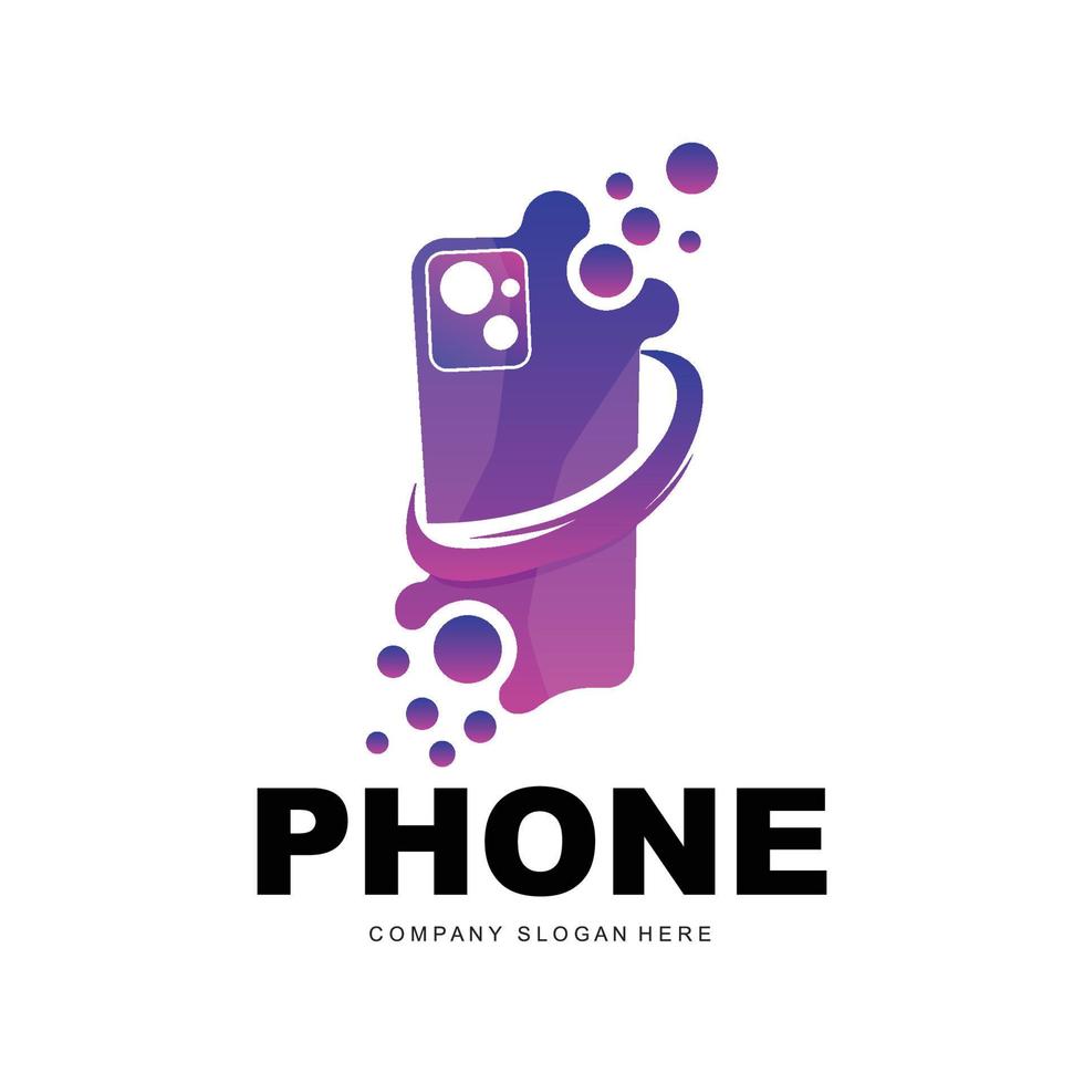 logotipo de smartphone, vector de electrónica de comunicación, diseño de teléfono moderno, para símbolo de marca de empresa