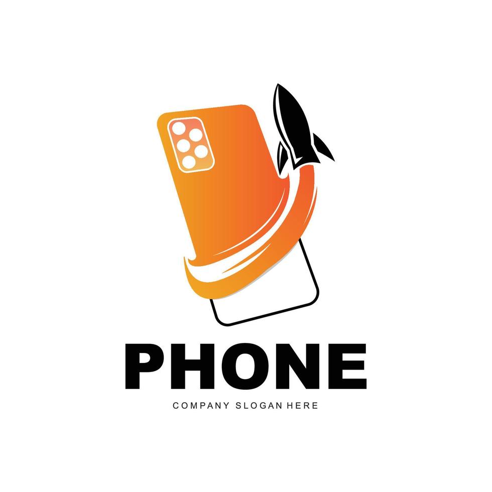 logotipo de smartphone, vector de electrónica de comunicación, diseño de teléfono moderno, para símbolo de marca de empresa