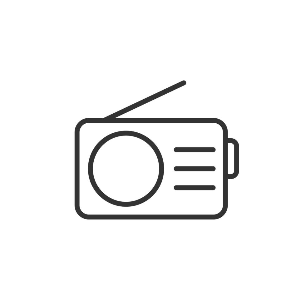 Radio icon in flat style. Fm broadcast vector illustration on white isolated background. Radiocast business concept.