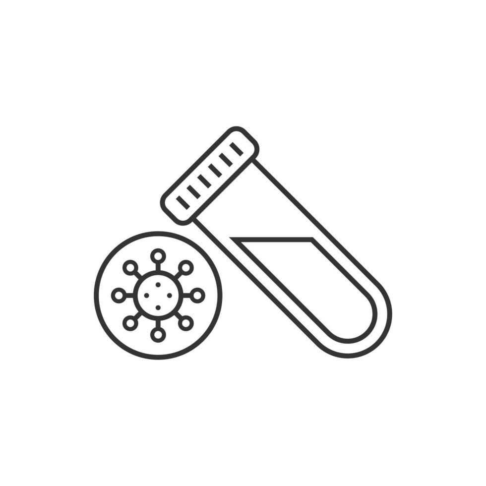 Coronavirus test icon in flat style. covid-19 vector illustration on isolated background. Medical diagnostic sign business concept.