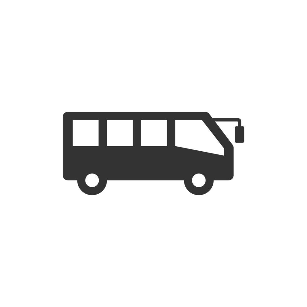 Bus icon in flat style. Coach vector illustration on white isolated background. Autobus vehicle business concept.