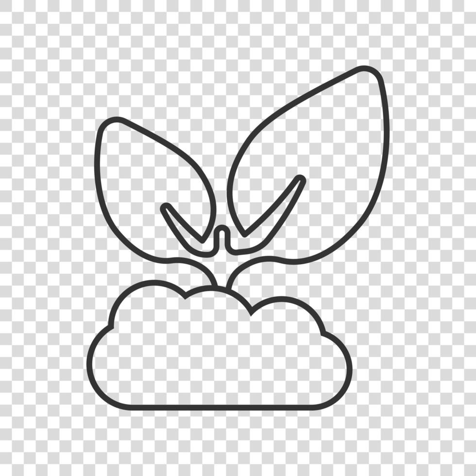 Leaf icon in flat style. Plant vector illustration on white isolated background. Flower sign business concept.