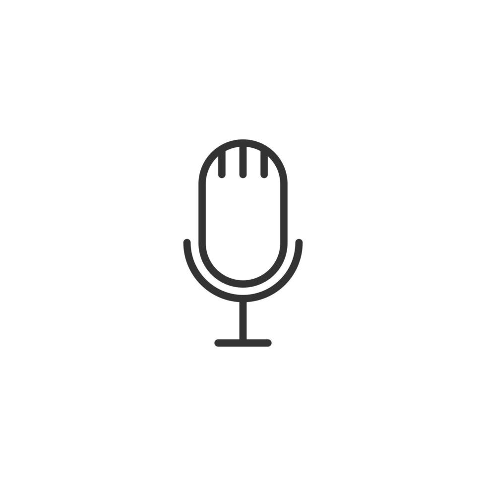 Microphone icon in flat style. Studio mike vector illustration on white isolated background. Audio record business concept.
