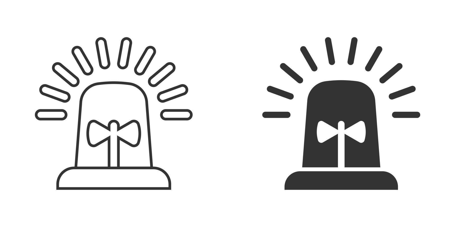 Emergency alarm icon in flat style. Alert lamp vector illustration on isolated background. Police urgency sign business concept.