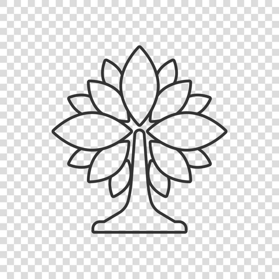 icono de hoja en estilo plano. ilustración de vector de planta sobre fondo blanco aislado. concepto de negocio de signo de flor.