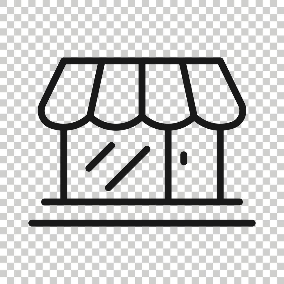 Mall icon in flat style. Store vector illustration on white isolated background. Shop business concept.