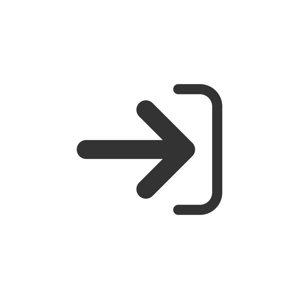 Login icon in flat style. Arrow access vector illustration on white isolated background. Door entry business concept.