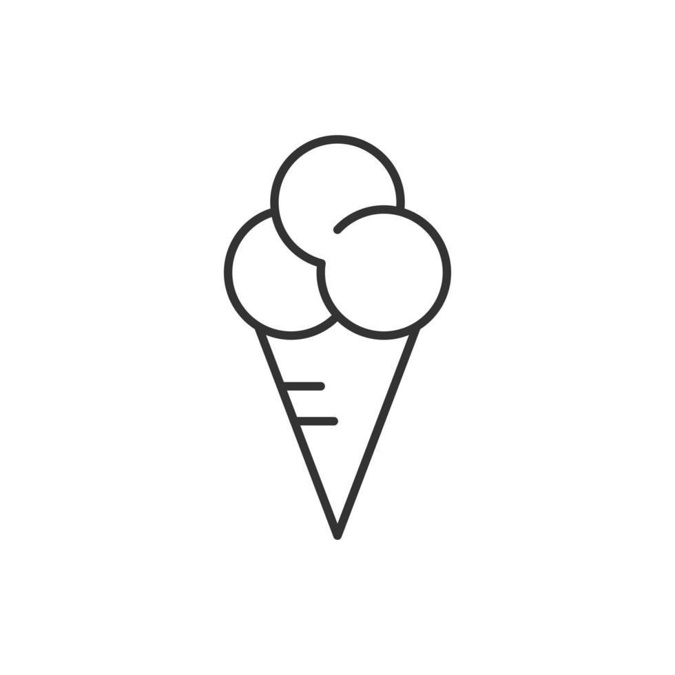 Ice cream icon in flat style. Sundae vector illustration on white isolated background. Sorbet dessert business concept.