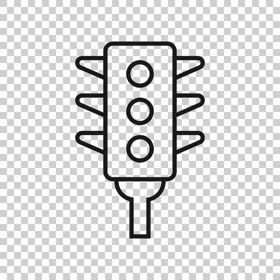Semaphore icon in flat style. Traffic light vector illustration on white isolated background. Crossroads business concept.