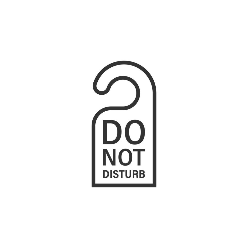 Do not disturb hotel sign icon in flat style. Inn vector illustration on white isolated background. Hostel clean room business concept.