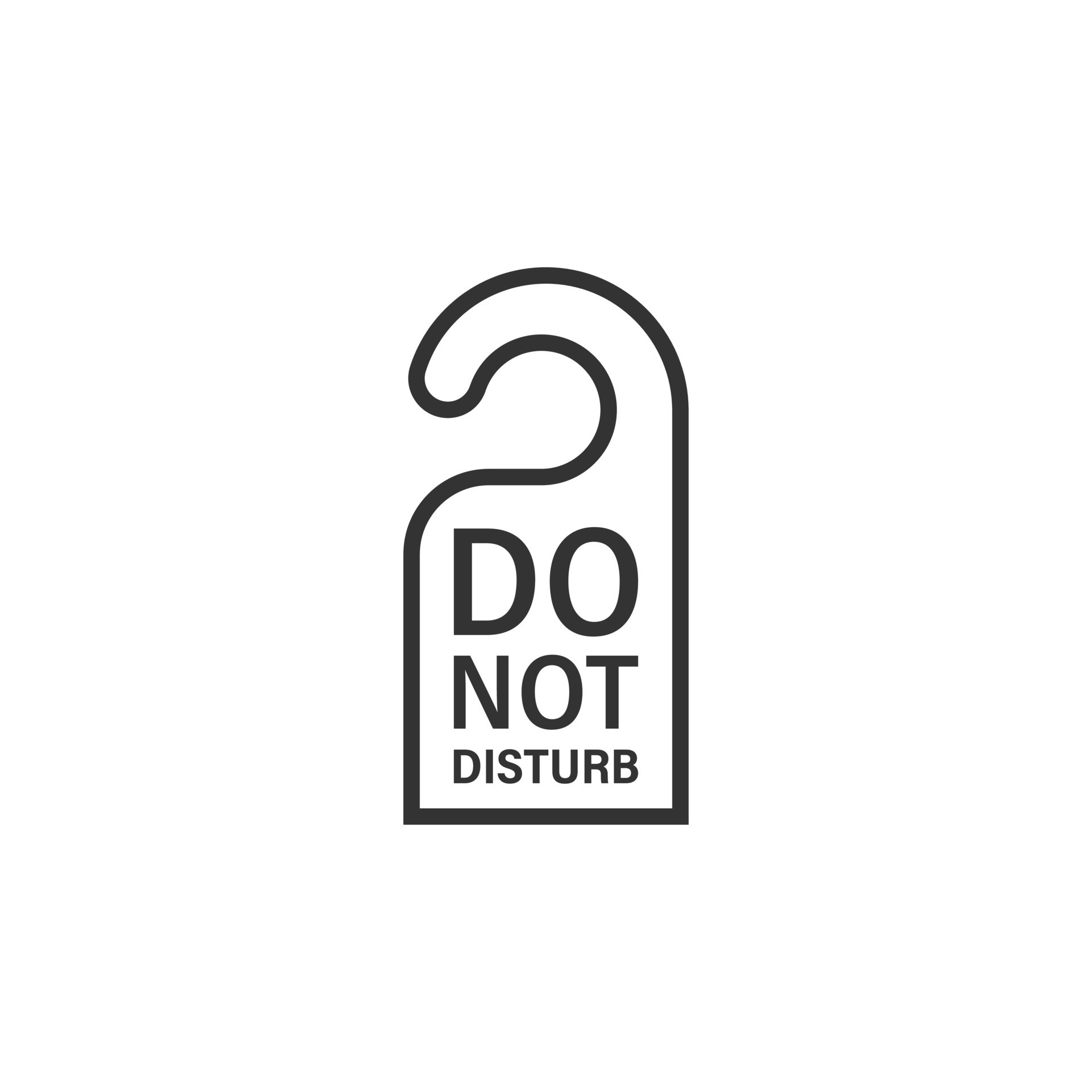 Do not disturb hotel sign icon in flat style. Inn vector illustration