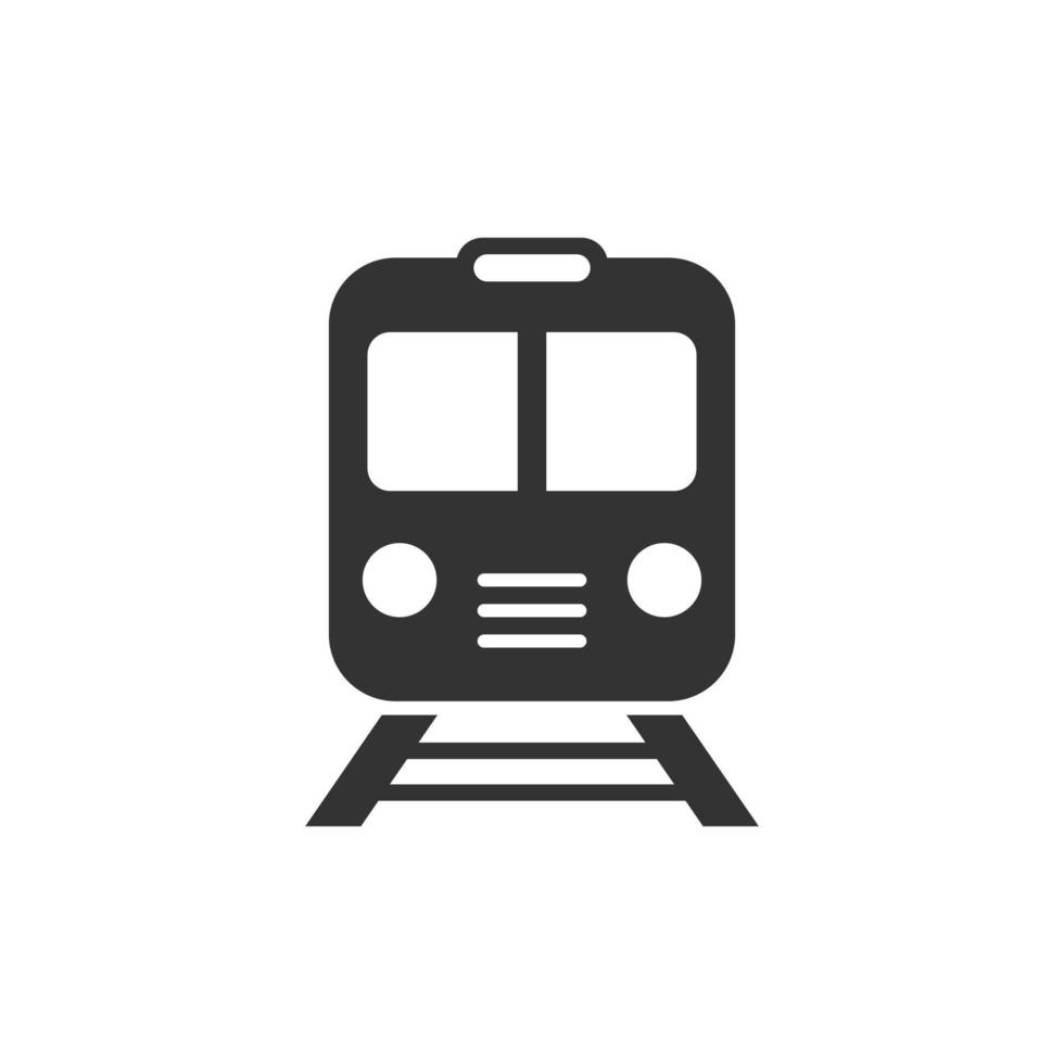 icono de metro en estilo plano. tren metro ilustración vectorial sobre fondo blanco aislado. concepto de negocio de carga ferroviaria. vector