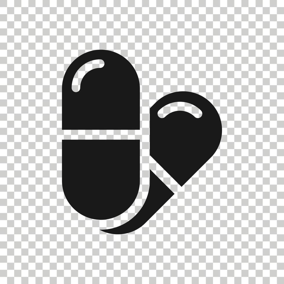 icono de cápsula de píldora en estilo plano. drogas vector ilustración sobre fondo blanco aislado. concepto de negocio de farmacia.