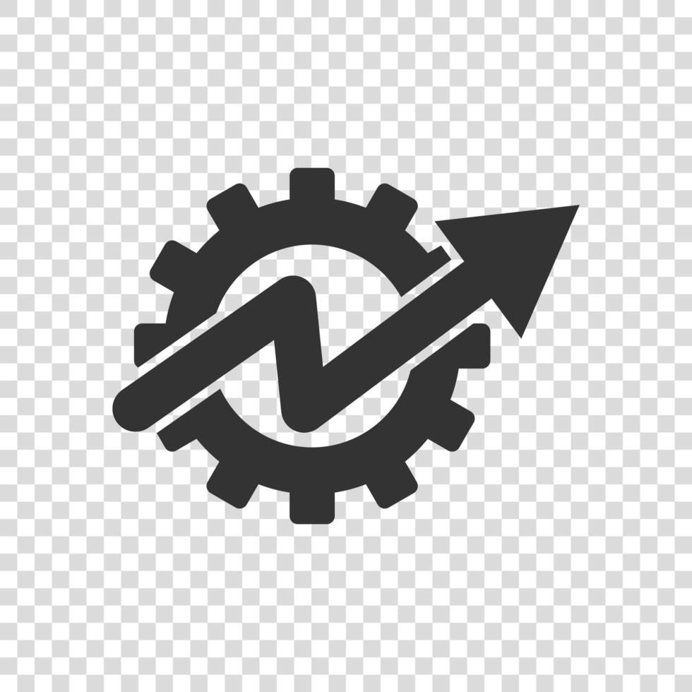 Productivity icon in flat style. Process strategy vector illustration on isolated background. Seo analytics sign business concept.