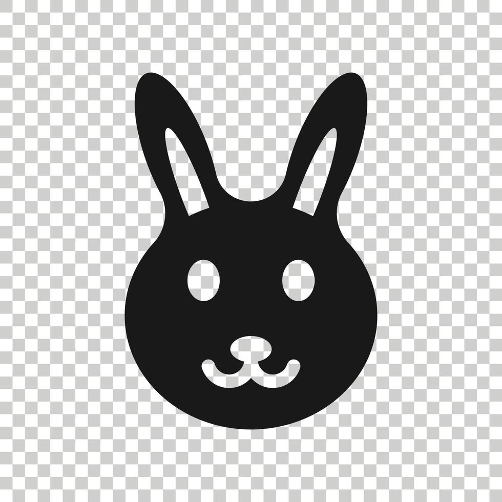 Rabbit icon in flat style. Bunny vector illustration on white isolated background. Happy easter business concept.