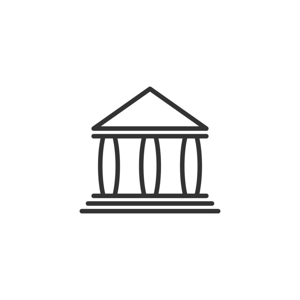 icono de edificio de banco en estilo plano. Ilustración de vector de arquitectura de gobierno sobre fondo blanco. concepto de negocio exterior del museo.