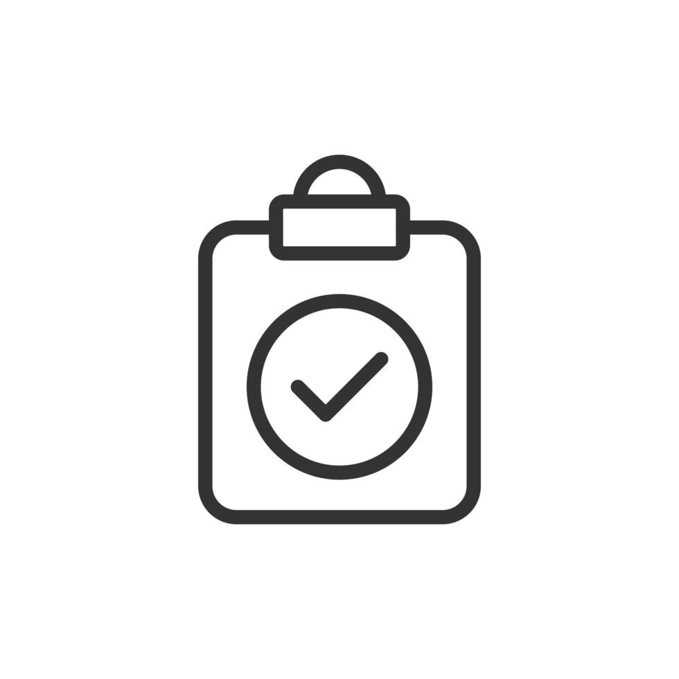 Document checkbox icon in flat style. Test vector illustration on white isolated background. Contract business concept.