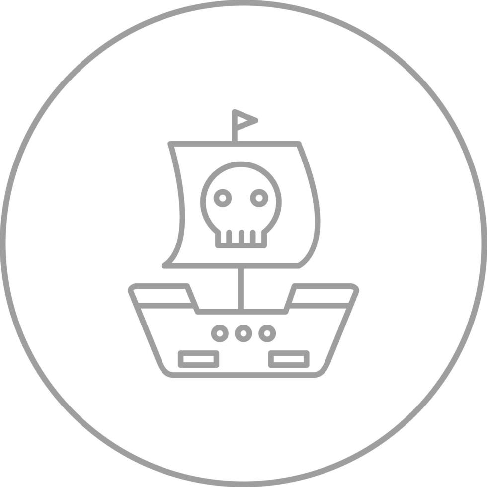 icono de vector de barco pirata