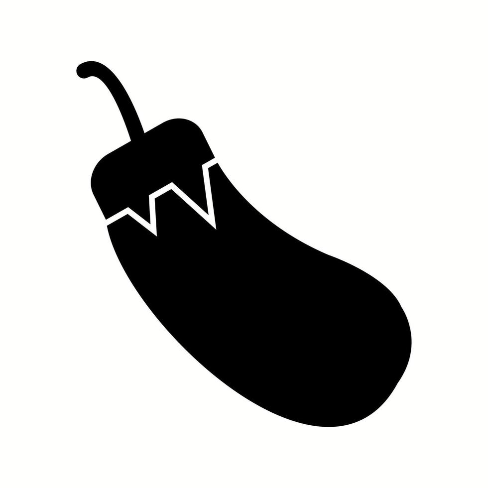 Unique Eggplant Vector Glyph Icon