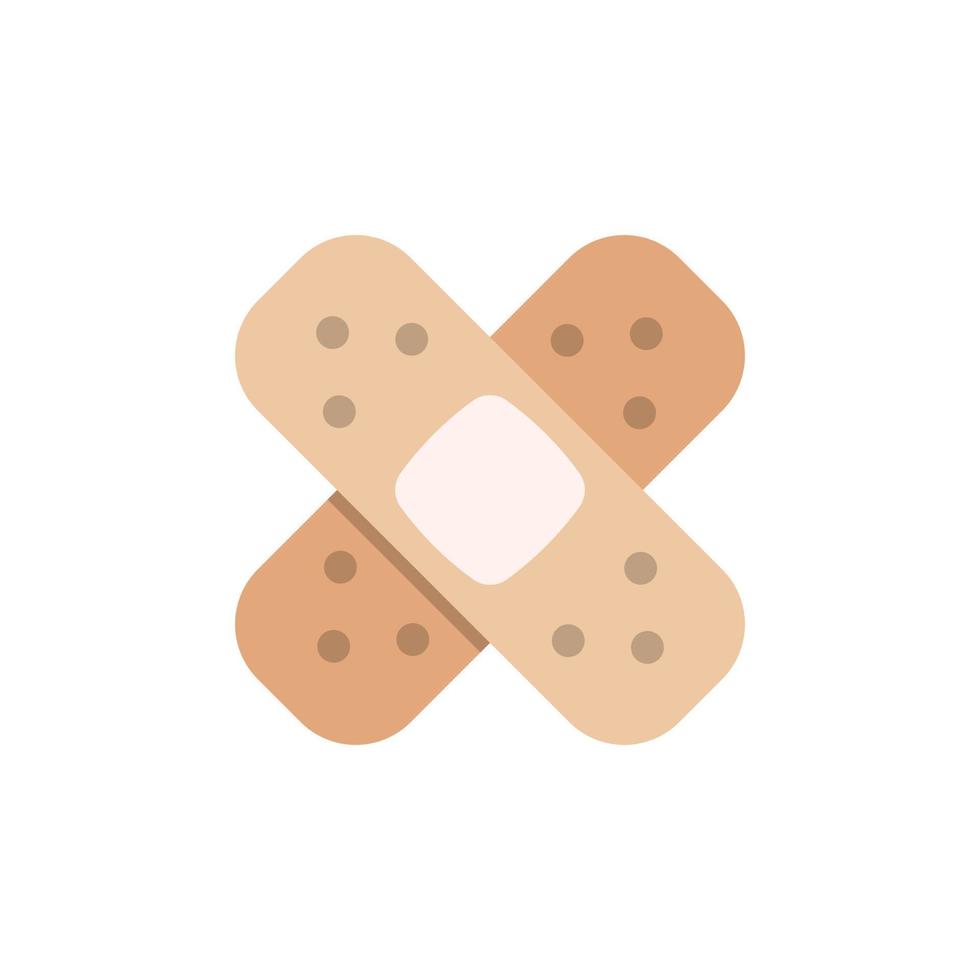 Bandage icon in flat style. Plaster vector illustration on white isolated background. First aid kit business concept.
