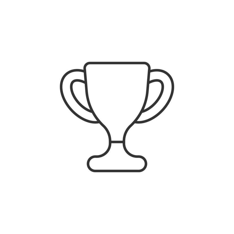 Trophy cup icon in flat style. Goblet prize vector illustration on isolated background. Award sign business concept.