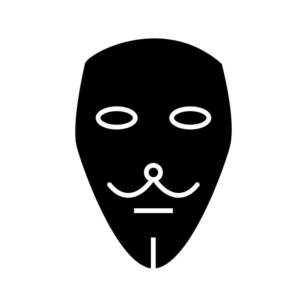 Unique Two Masks Vector Glyph Icon