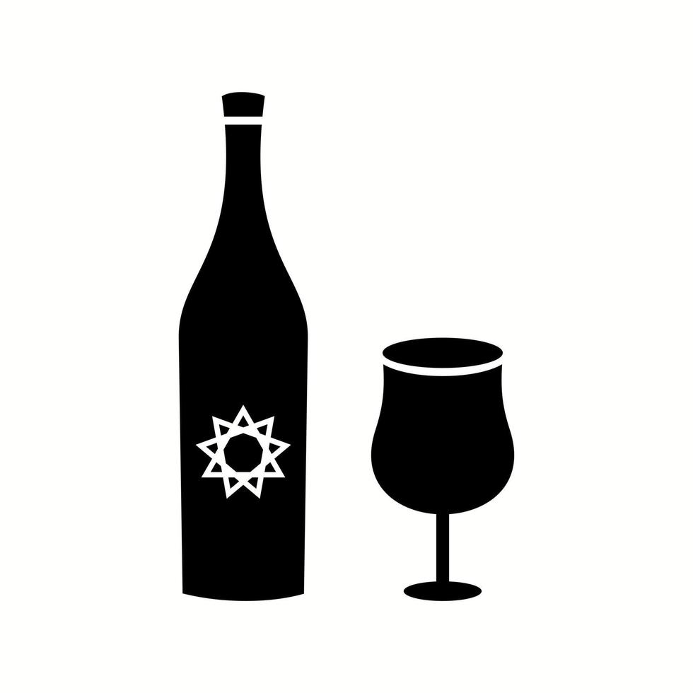 copa única y icono de glifo de vector de vino