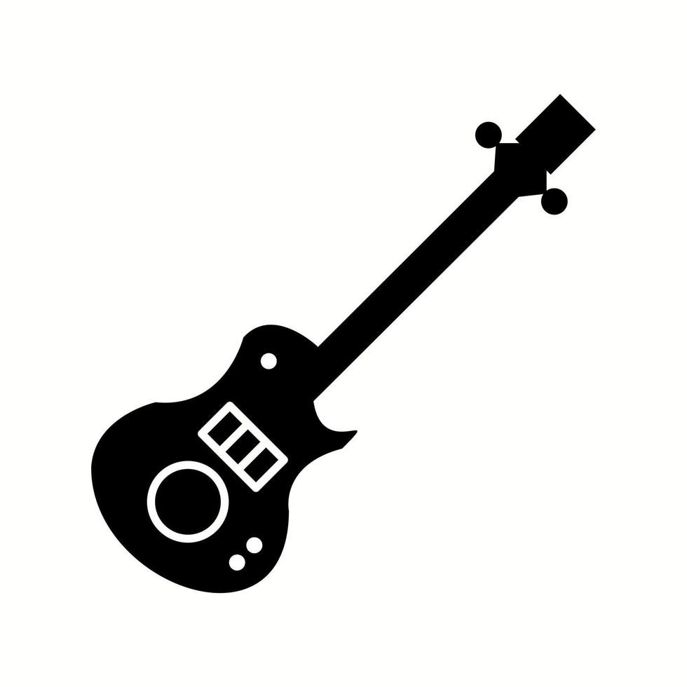 icono de glifo de vector de guitarra eléctrica único