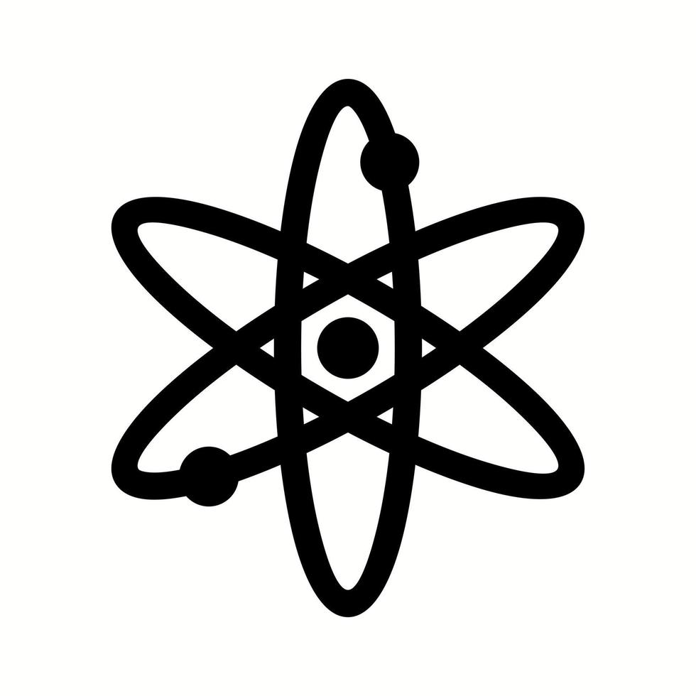 Unique Atom Vector Glyph Icon