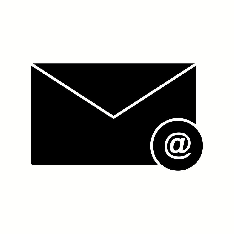 icono de glifo de vector de correo único