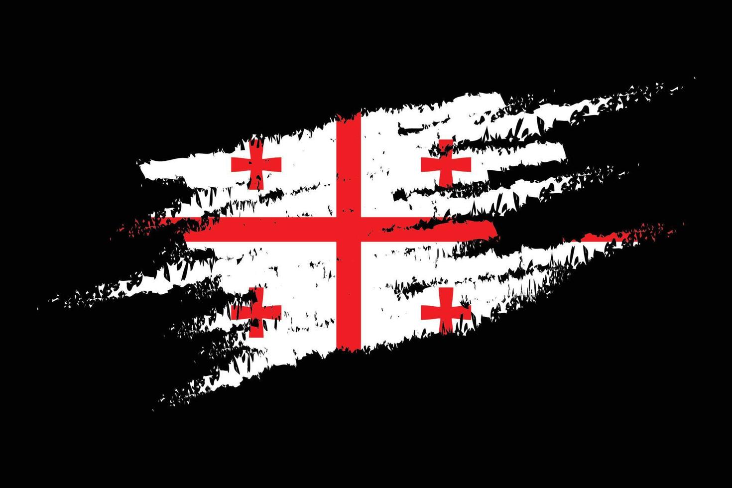 Georgia flag with brush paint textured isolated on png or transparent background,Symbol of Georgia,flat vector modern illustration