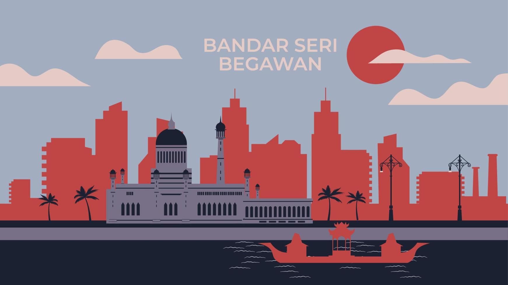 Capital town of Brunei vector