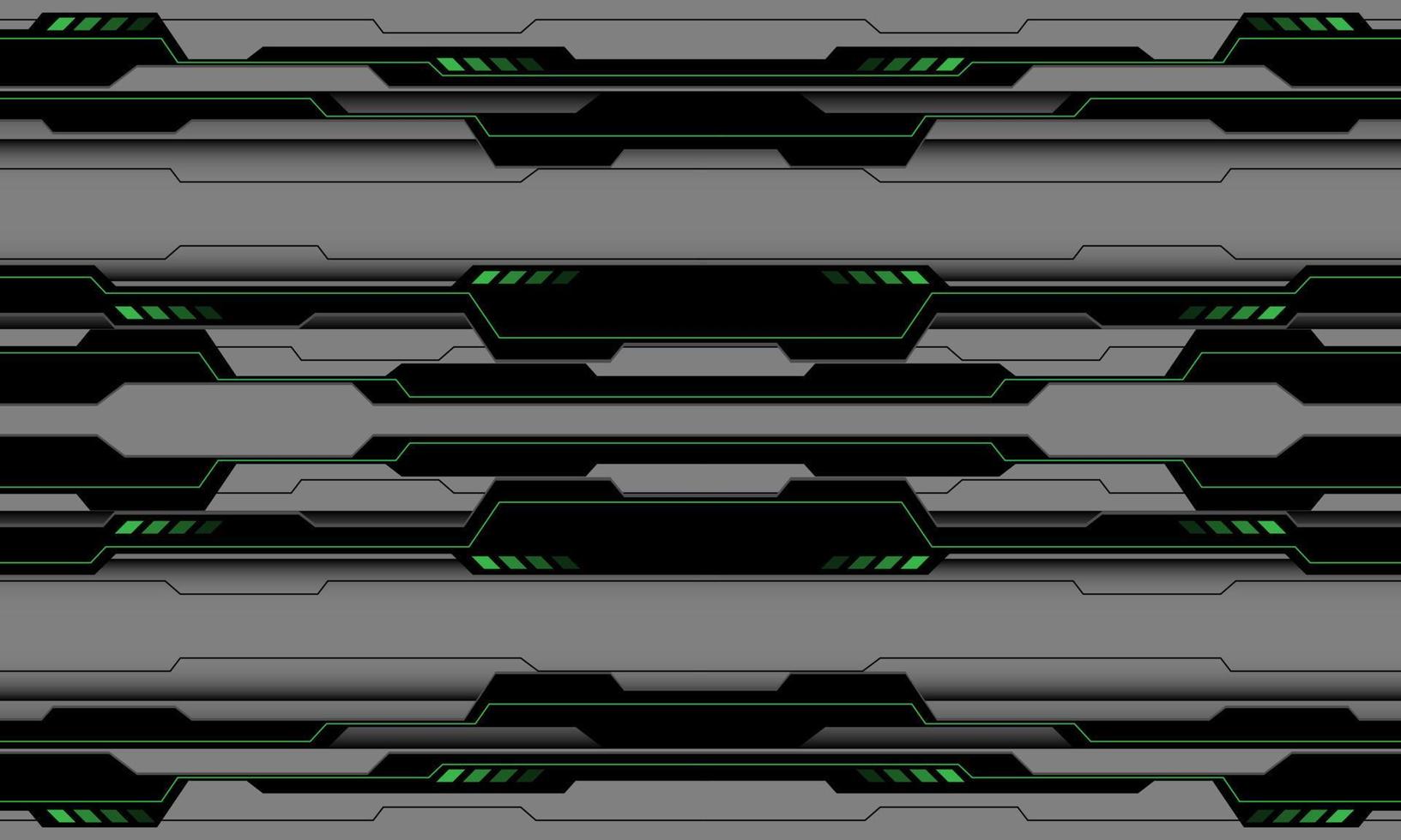 resumen verde negro circuito cibernético en gris diseño de patrones sin fisuras vector de fondo de tecnología futurista moderna