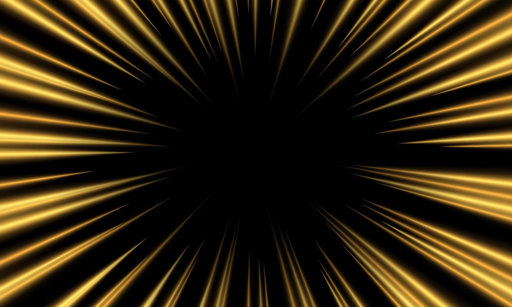 Abstract gold light motion speed zoom dynamic on black design modern futuristic technology background vector