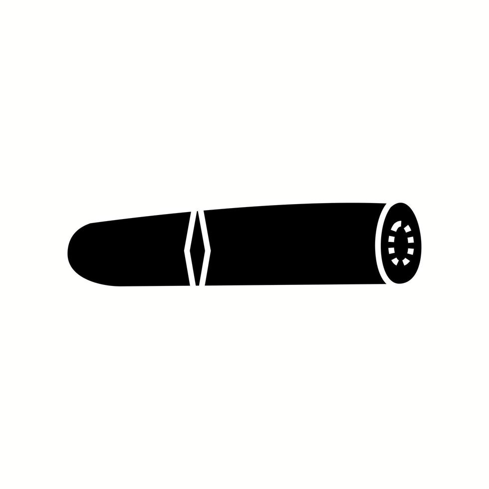 icono de glifo de vector de cigarro único