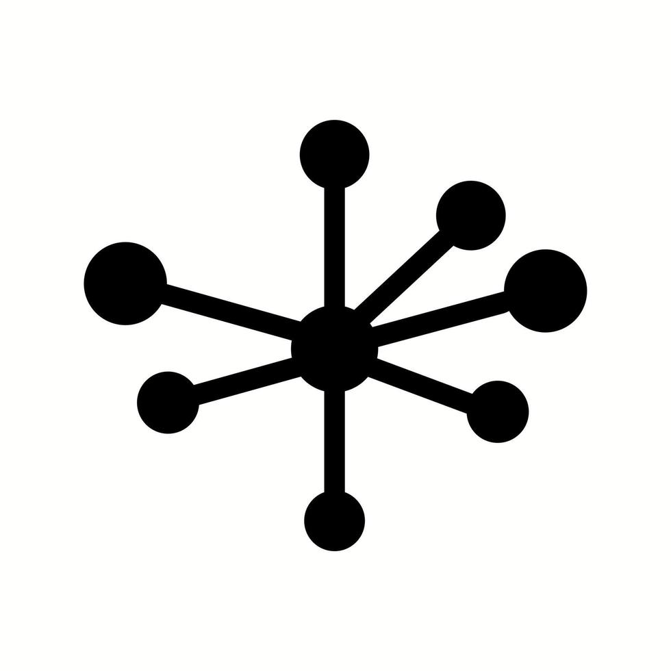 Unique Molecular Structure Vector Glyph Icon