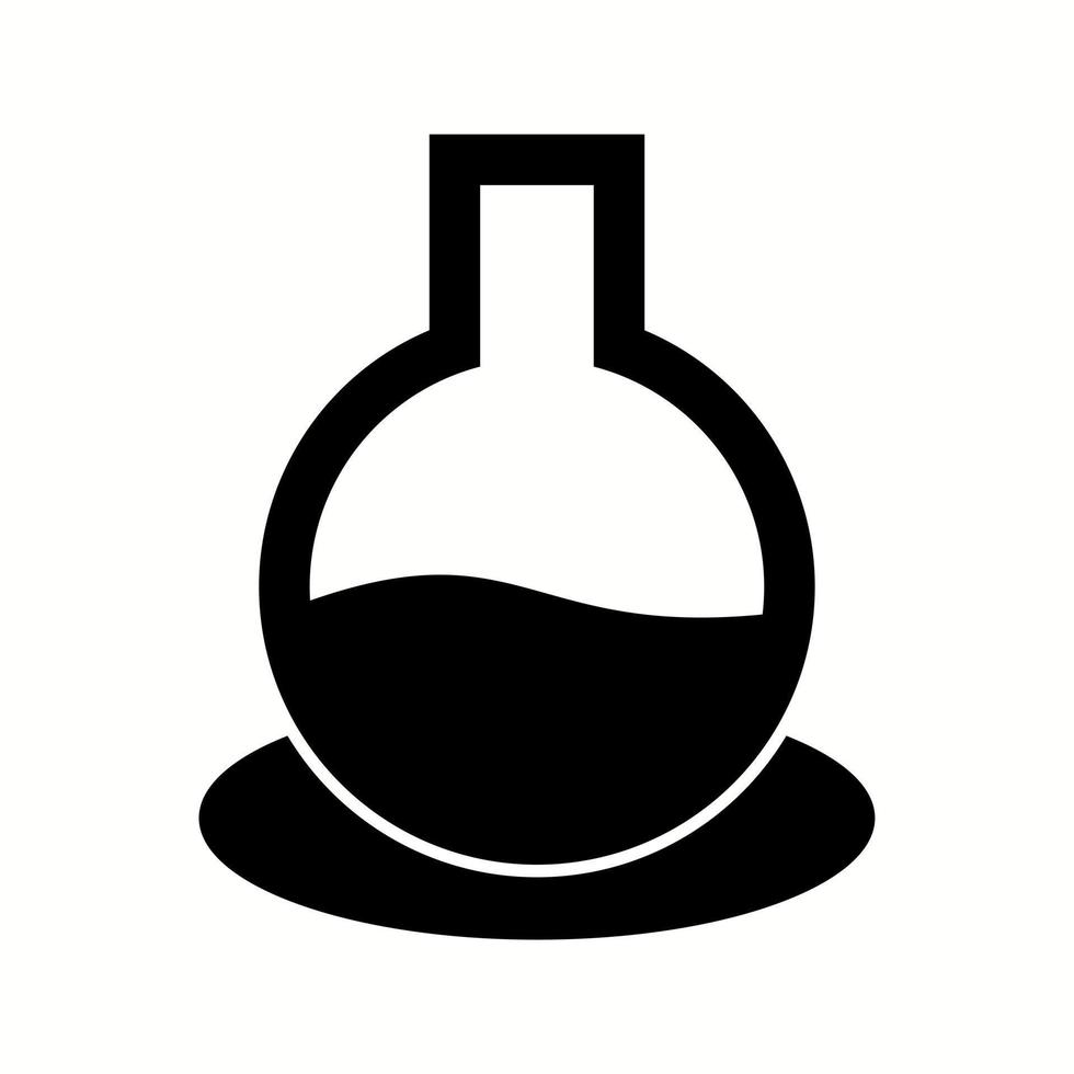 Unique Glass Beaker Vector Glyph Icon