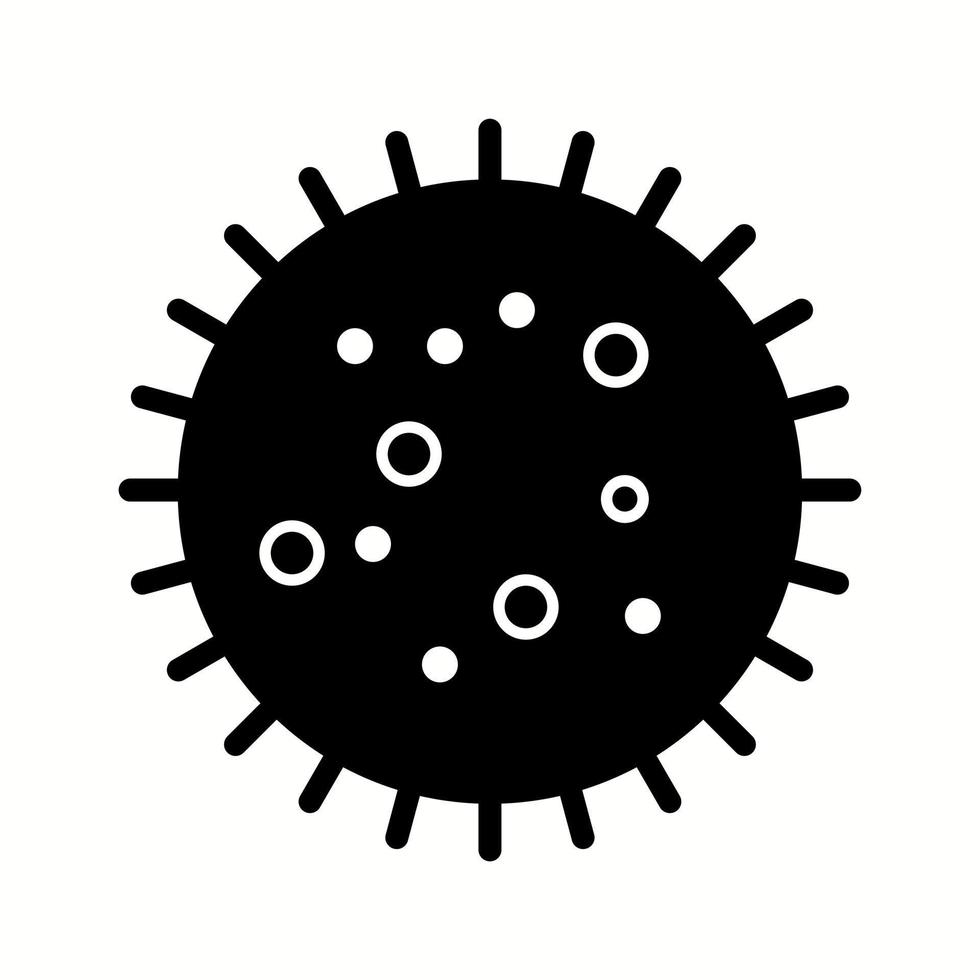 bacterias únicas en el icono de glifo de vector de diapositiva