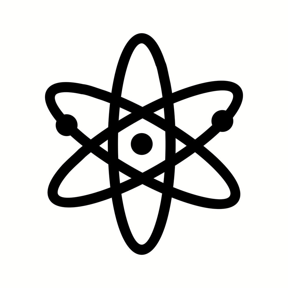 Unique Atomic Structure II Vector Glyph Icon