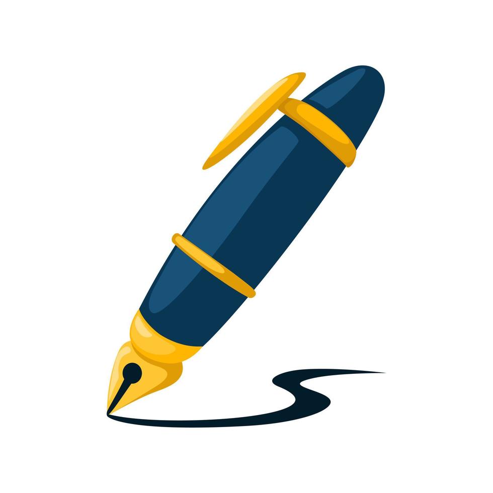 Pen ink writing symbol cartoon illustration vector