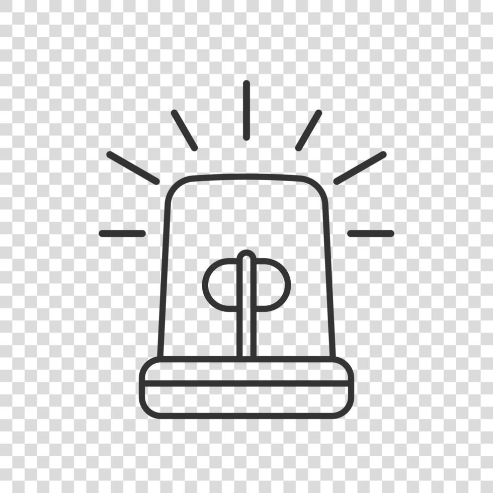 Emergency alarm icon in flat style. Alert lamp vector illustration on isolated background. Police urgency sign business concept.