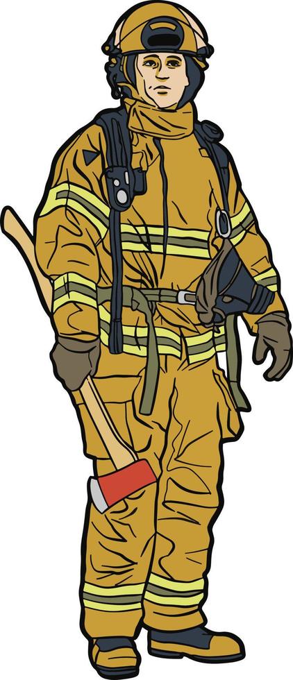 Firefighter fireman emergency rescue team vector