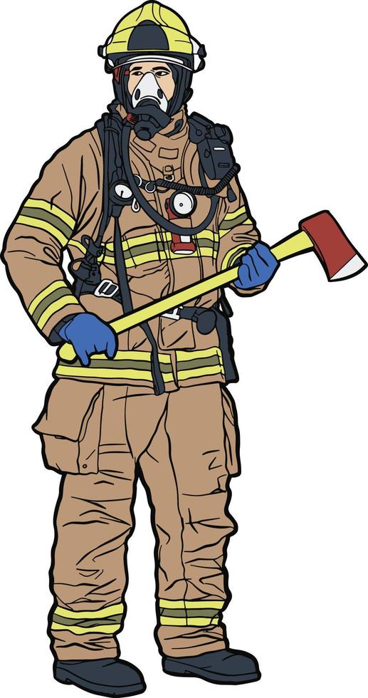 Firefighter fireman emergency rescue team vector