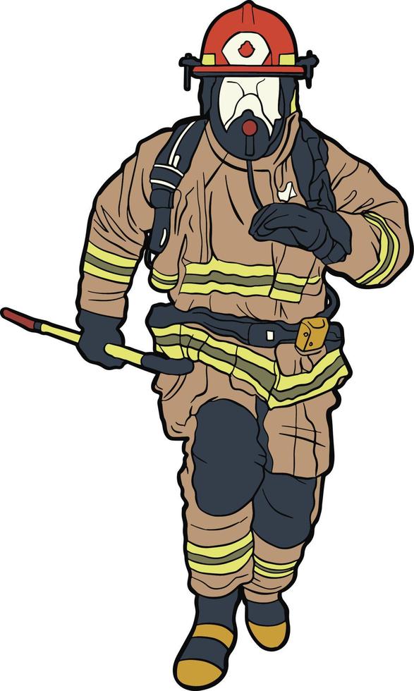 Firefighter fireman emergency rescue team vector