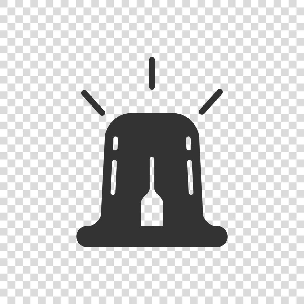 Emergency alarm icon in flat style. Alert lamp vector illustration on isolated background. Police urgency sign business concept.