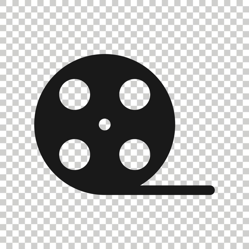 icono de película en estilo plano. ilustración de vector de película sobre fondo blanco aislado. concepto de negocio de vídeo.