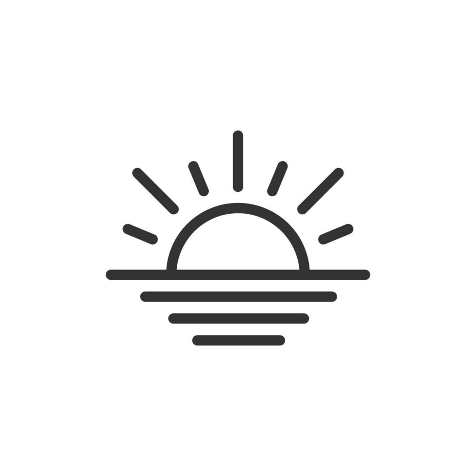 icono de sol en estilo plano. Ilustración de vector de signo de luz solar sobre fondo blanco aislado. concepto de negocio de luz diurna.