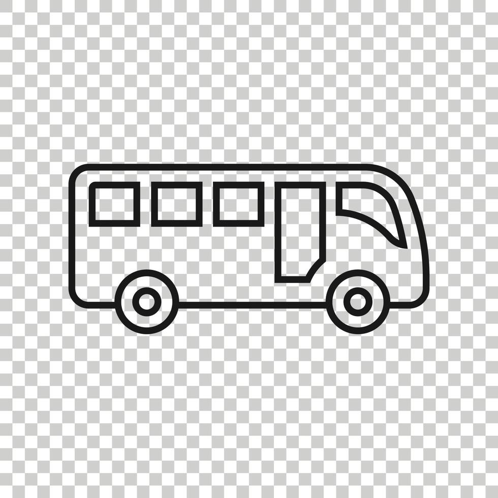Bus icon in flat style. Coach vector illustration on white isolated background. Autobus vehicle business concept.