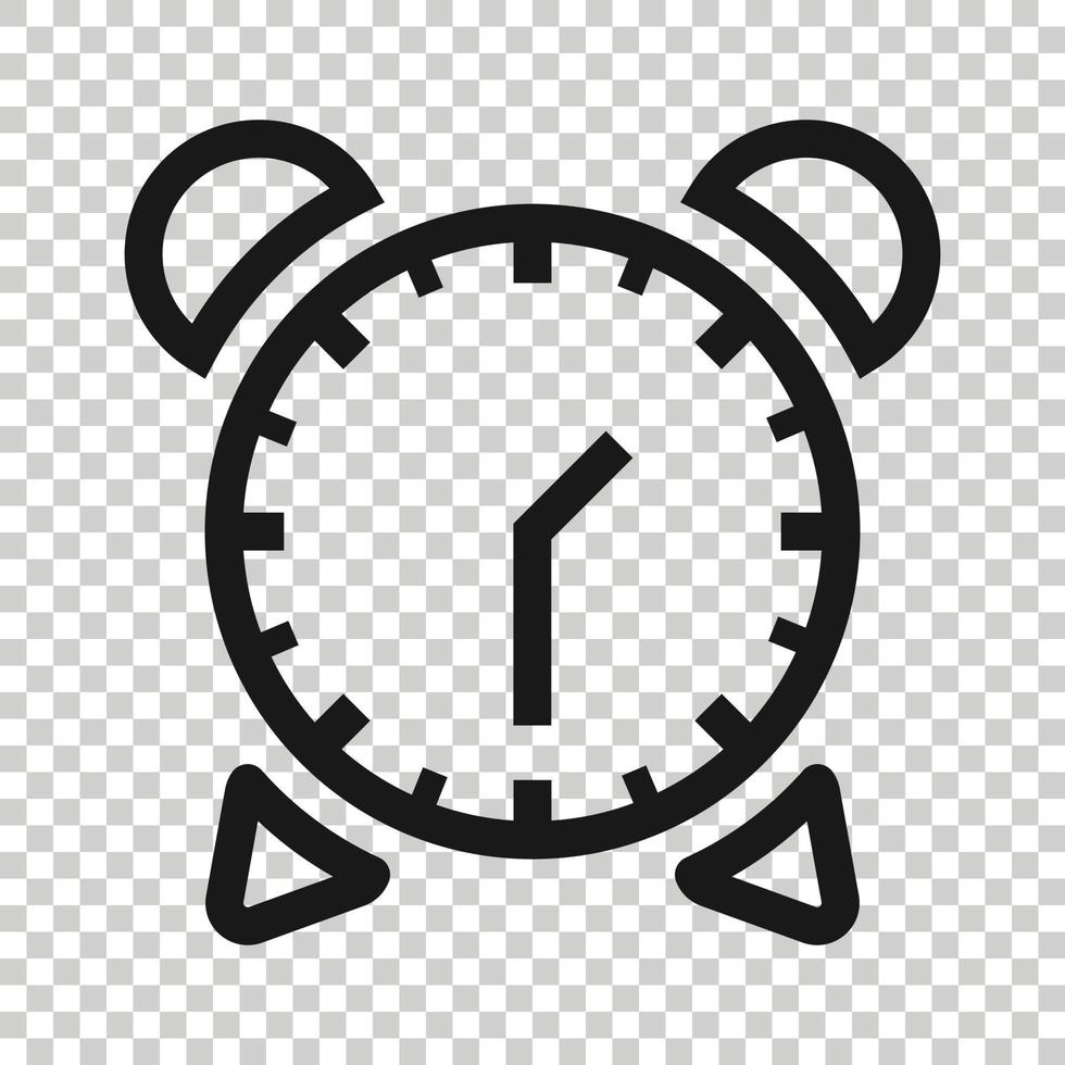 Clock icon in flat style. Watch vector illustration on white isolated background. Timer business concept.