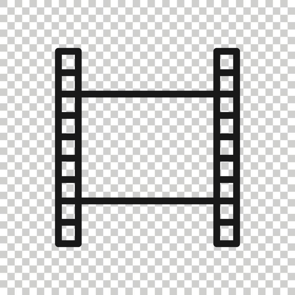 Film icon in flat style. Movie vector illustration on white isolated background. Video business concept.